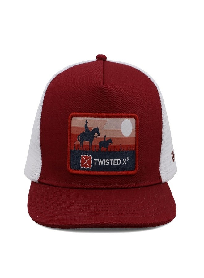 Twisted X Buckle Caps - Durable Canvas, Hand Wash Only, Comfortable Unisex Hats for Adults - Red & White - Image 5