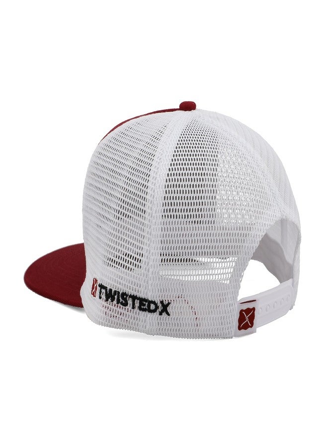 Twisted X Buckle Caps - Durable Canvas, Hand Wash Only, Comfortable Unisex Hats for Adults - Red & White - Image 2