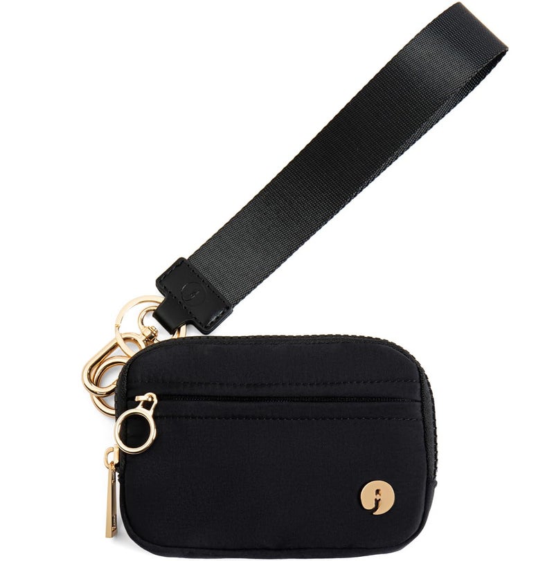JEEBURYEE Wristlet Keychain Wallets for Women RFID Blocking Credit Card Holder Small Zipper Coin Purse Change Pouch with ID Window and Detachable Wrist Strap Black - Image 1