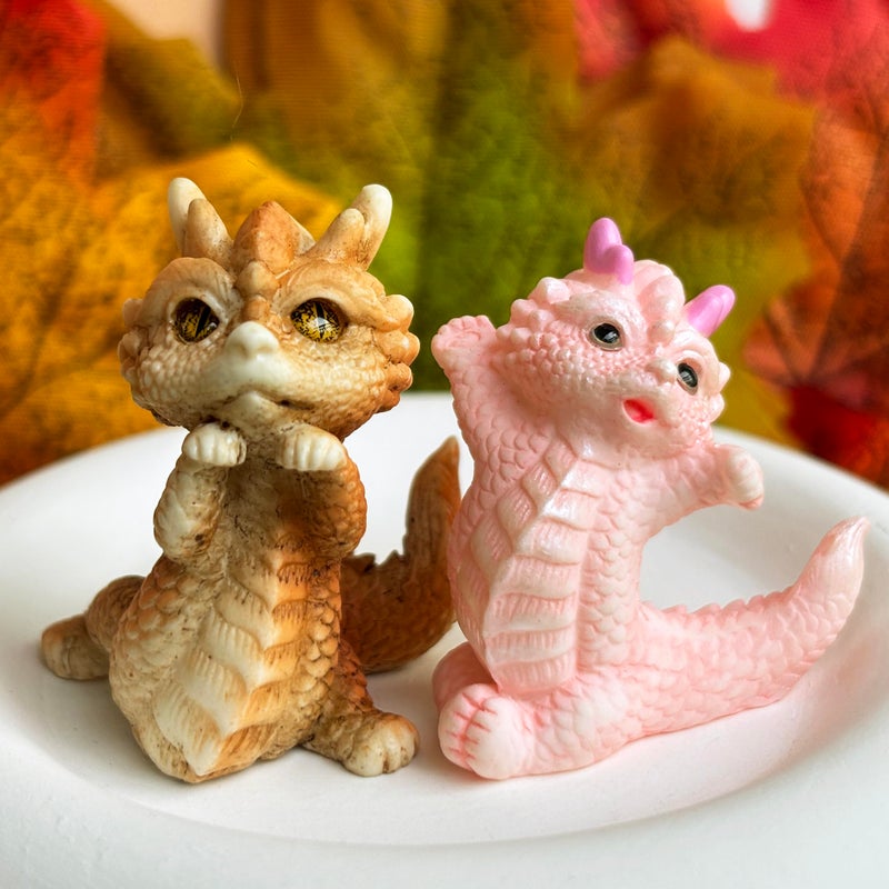 Basuo-9Q Cute Mini Baby Dragon Figurines Set, Cake Toppers, Miniature Fairy Garden Decor, Resin Loong Statues Dollhouse Ornaments, Party Favors, Photo Props, Easter Egg Stuffers - Image 4