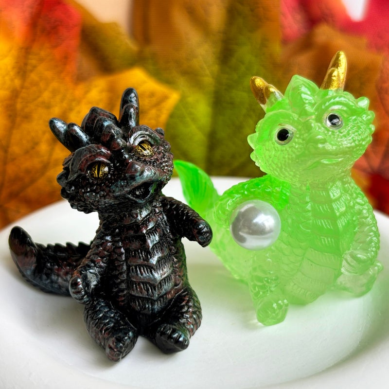 Basuo-9Q Cute Mini Baby Dragon Figurines Set, Cake Toppers, Miniature Fairy Garden Decor, Resin Loong Statues Dollhouse Ornaments, Party Favors, Photo Props, Easter Egg Stuffers - Image 5