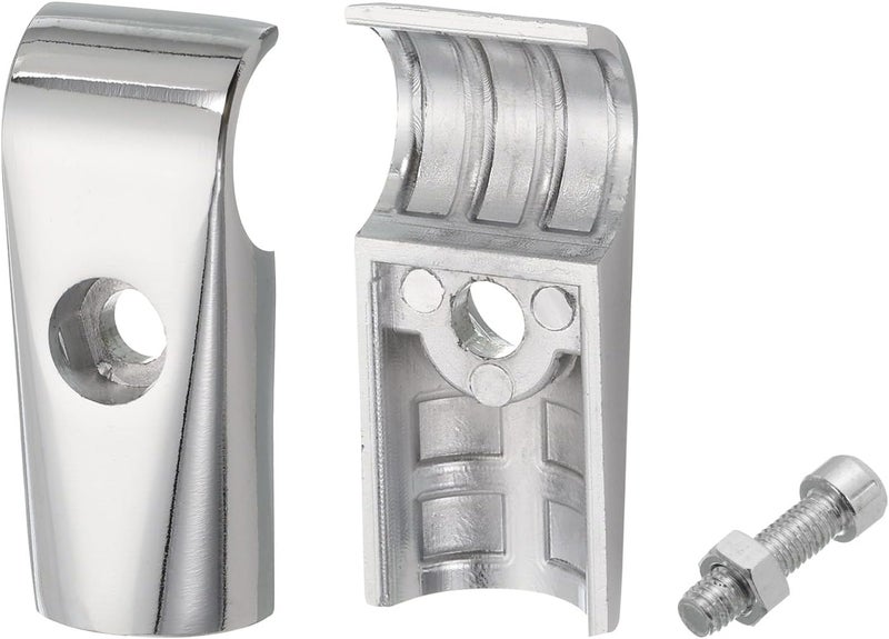 QUARKZMAN Display Rack Clamp 2 Pieces 3/4 Inch 19 mm Shelf Display Rack Clamp Two-Way Aluminium Alloy Pipe Fittings Drying Rack Connection Closure Joint - Image 3