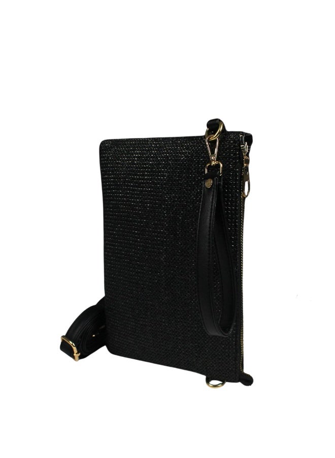 Clutch Bag Attractive With Crossbody Strap -black - Image 2