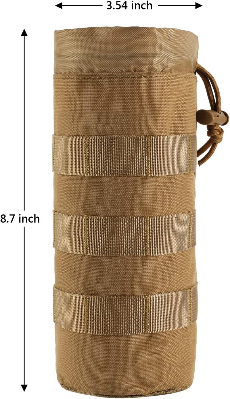 FRTKK Tactical MOLLE Water Bottle Pouch with Drawstring Open Top & Mesh Bottom, Military Water Bottle Holder Bag Sports Travel Hydration Carrier - Image 1