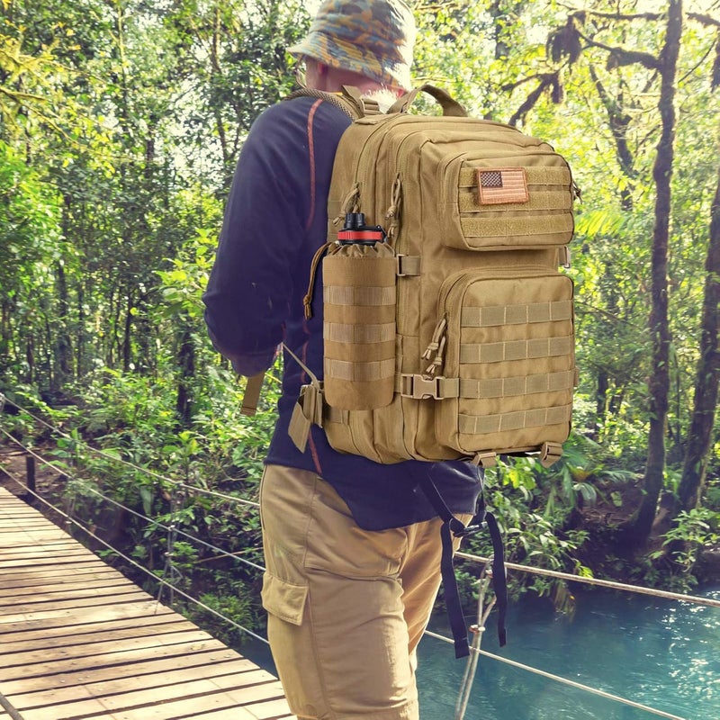 FRTKK Tactical MOLLE Water Bottle Pouch with Drawstring Open Top & Mesh Bottom, Military Water Bottle Holder Bag Sports Travel Hydration Carrier - Image 4