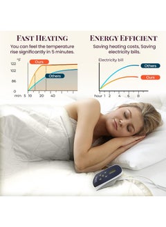 Thermee Micro Flannel Thermee Micro Flannel King-Size Electric Heated Blanket, Machine Wash & Dry, Timer & Safety Shutoff, Sand  - Image 3