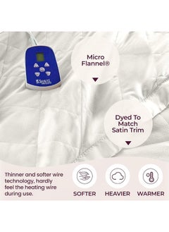 Thermee Micro Flannel Thermee Micro Flannel King-Size Electric Heated Blanket, Machine Wash & Dry, Timer & Safety Shutoff, Sand  - Image 2