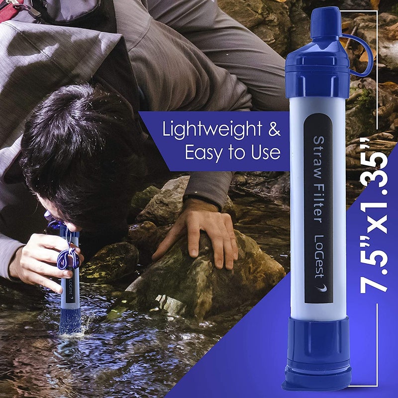 Logest 6 Pack Water Filter Straw - Portable, Compact, Multipurpose Water Purification Device for Outdoor Activities, Emergency Kits, Camping, Travel - Image 2