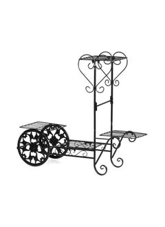 1-Piece Wrought Iron Metal Paint Car Shape Flower Pot Rack Plant Display Stand for Garden Decor