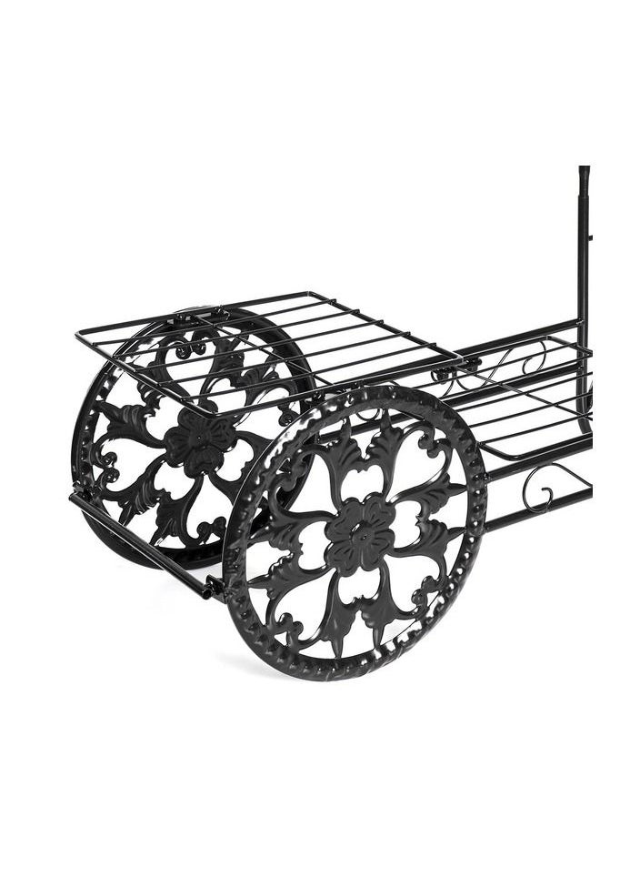 Generic - 1-Piece Wrought Iron Metal Paint Car Shape Flower Pot Rack Plant Display Stand for Garden Decor - Image 1