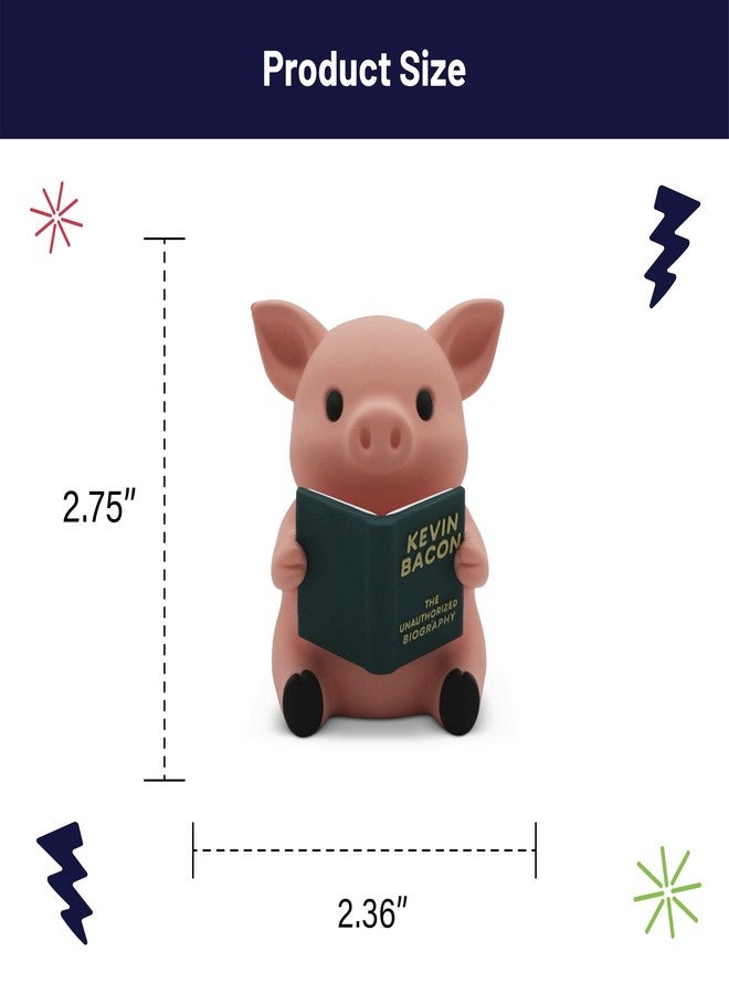 GOOFBALLS Little Readers - Cute Figurines for Bookshelves, Desks, Terrariums & Home Decor - Book-Loving Animal Statue - Pig - Image 3