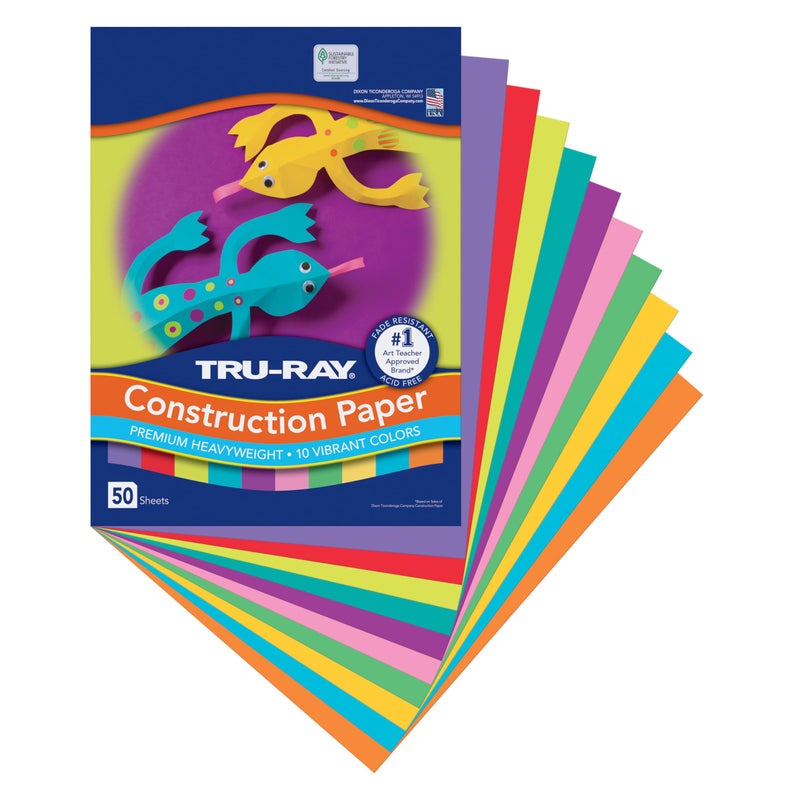 ورق بناء TruRay 10 ألوان زاهية 9 × 12 50 ورقة