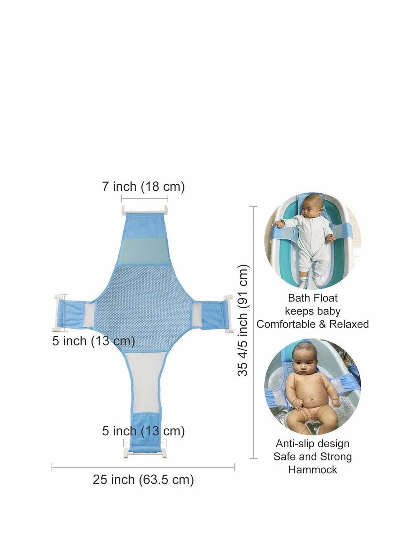 KASTWAVE - Starthi Baby Bath Suppport, Adjustable Bath Seat Support Net High Quality Comfortable Baby Bath Support Sling Hammock Net Adjustable Comfortable Non-Slip Bath Seat Blue - Image 1