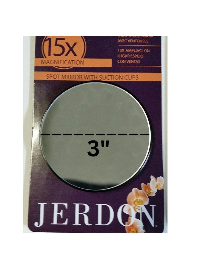 جيردون مرآة مكياج سوداء اللون بقطر 3 بوصة مع أكواب شفط للتركيب على الحائط تكبير 15X Jsc15 - Image 2