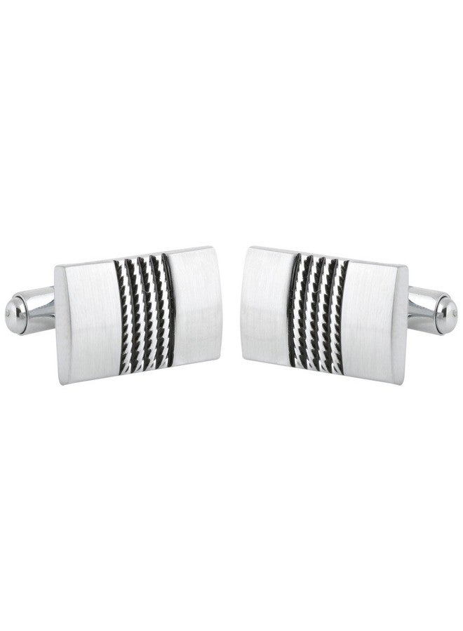 TRIPIN Cufflinks and TIE PIN Set for Men Silver Black Colour for Office Corporate Party French Cuff Shirts Shirt Suit Blazer in A Gift Box TSBPZSILSET496 - Image 3