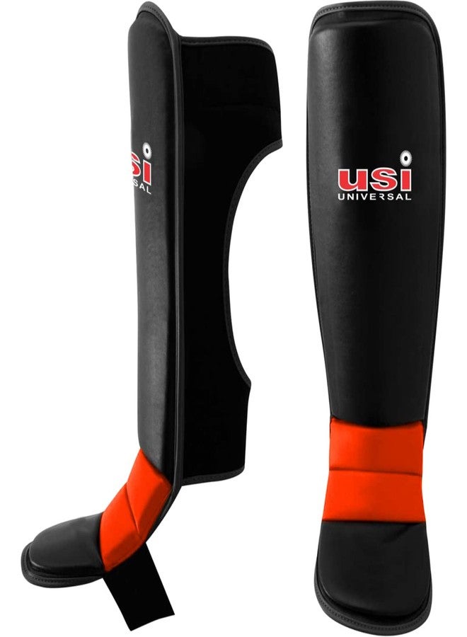 USI UNIVERSAL 850MA Shin Pads, Shin Guards Pads Instep MMA Muay Thai Kick Boxing Taekwondo Protector Training, Pu Construction, Light Weight Padding, Neoprene Strap Closure(Size S/M) - Image 1