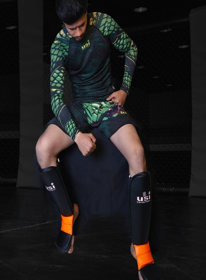 USI UNIVERSAL 850MA Shin Pads, Shin Guards Pads Instep MMA Muay Thai Kick Boxing Taekwondo Protector Training, Pu Construction, Light Weight Padding, Neoprene Strap Closure(Size S/M) - Image 3