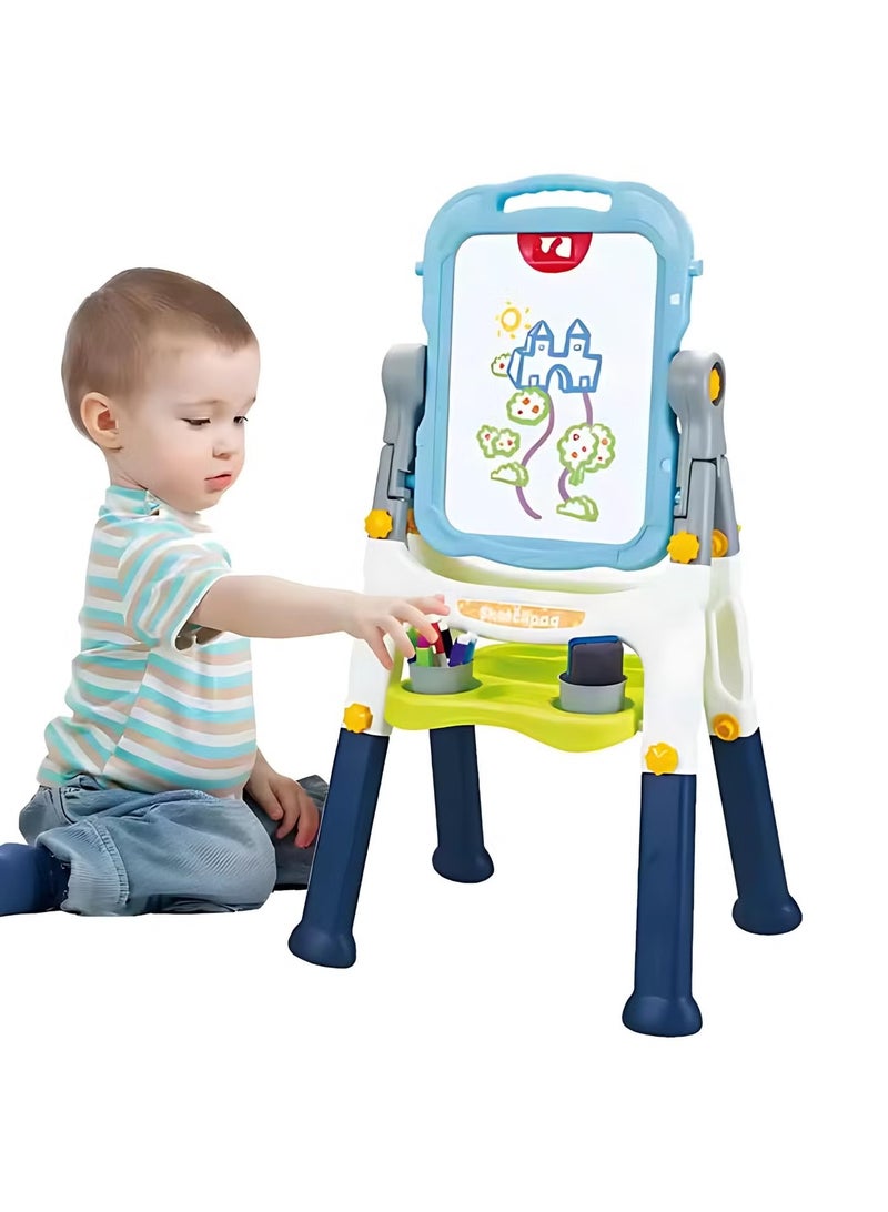 Youleen Magnetic Double-Sided Drawing Easel with Storage Tray, Blue - Image 3