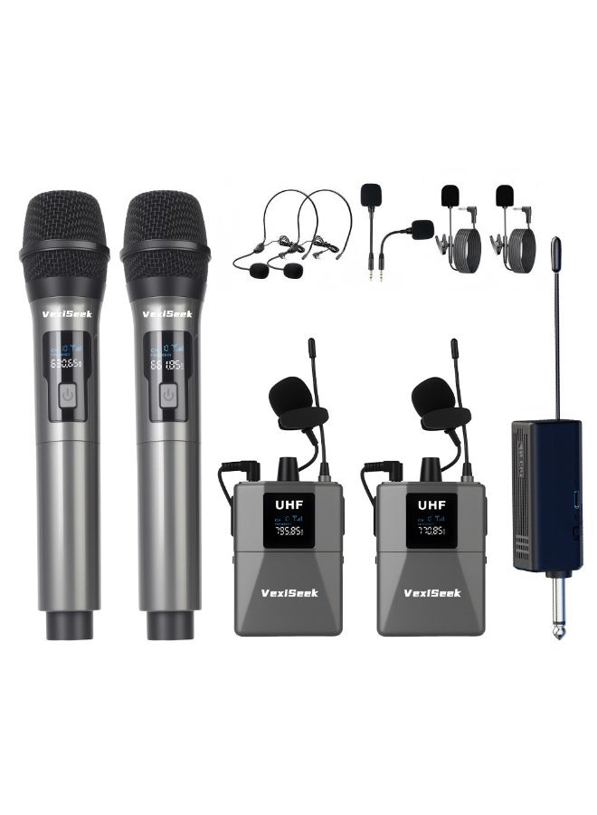 vexiseek Vexiseek 4-ch Uhf Wireless Microphone System wired Z75263D502934F83D2ECFZ
