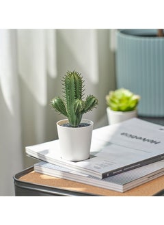 FEJKA 2pcs Artificial Plant with Pot Green/White  - Image 3