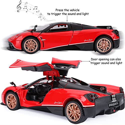 VARIYA ENTERPRISE® 1:32 Pagani HUIYARA Toy Car Metal Pull Back Diecast Car with Openable Door and Sound Light, Gifts Toys for Kids【 Multicolor 】 - Image 3