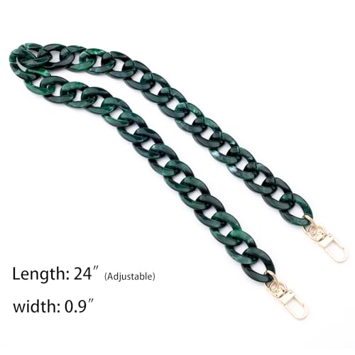 AUMEY DIY Resin Bag Strap Plastic Ladies Bag Chain Shoulder Cross Body Bag Handbag Purse Replacement Chain Strap Set with Buckles (SZL03-Green) - Image 2