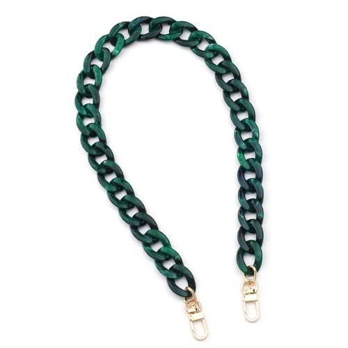 AUMEY DIY Resin Bag Strap Plastic Ladies Bag Chain Shoulder Cross Body Bag Handbag Purse Replacement Chain Strap Set with Buckles (SZL03-Green) - Image 1