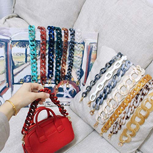 AUMEY DIY Resin Bag Strap Plastic Ladies Bag Chain Shoulder Cross Body Bag Handbag Purse Replacement Chain Strap Set with Buckles (SZL03-Green) - Image 4