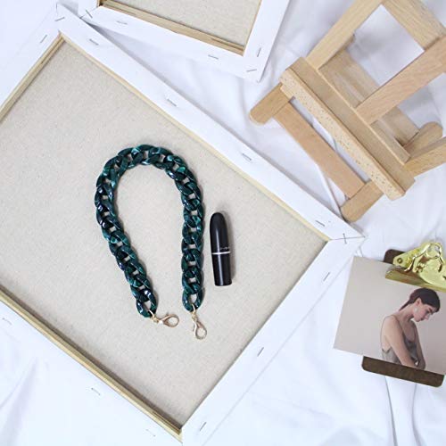 AUMEY DIY Resin Bag Strap Plastic Ladies Bag Chain Shoulder Cross Body Bag Handbag Purse Replacement Chain Strap Set with Buckles (SZL03-Green) - Image 3