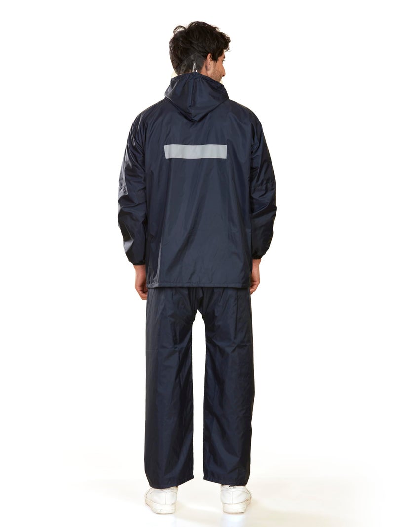 KOLAR Polyester Reversible Waterproof Standard Length Rain Coat Crafted With Durable Material Men's Hooded Rain Suit With Hood, Navy Blue - Xxl - Image 5