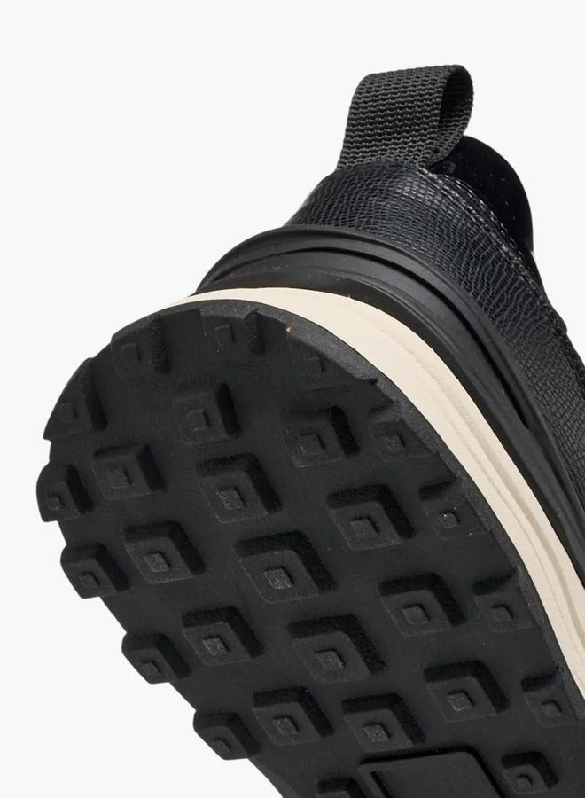 MISSY BLACK Women Panelled Lace-Up Sneakers with Pull Tab  | Best Price UAE