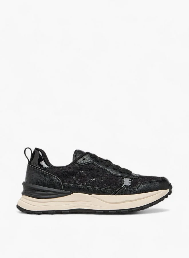 Women Panelled Lace-Up Sneakers with Pull Tab