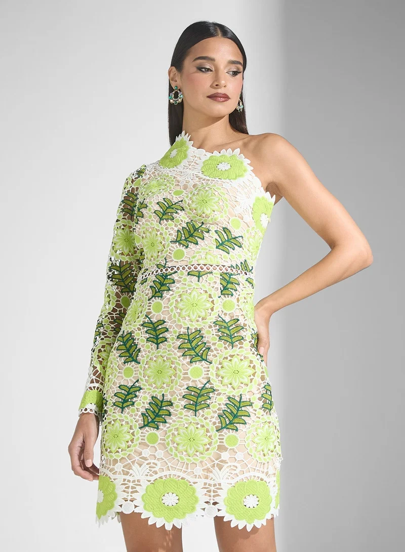 جاست مي فستان قصير دانتيل بنقشة الزهور