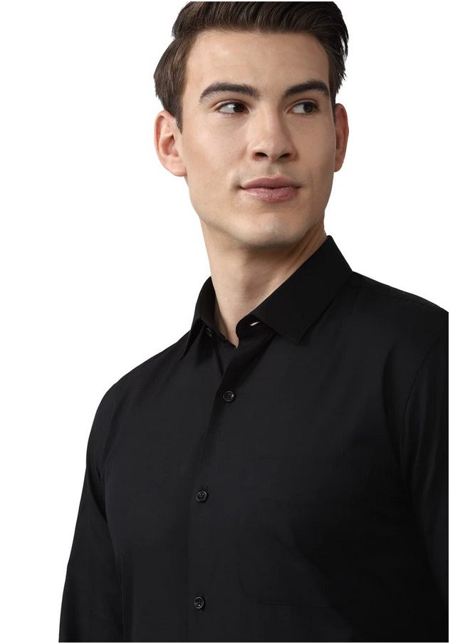 Peter England Peter England Jeans Men's Slim Fit Shirt (PESFMSLB003086_Black 44)  - Image 4