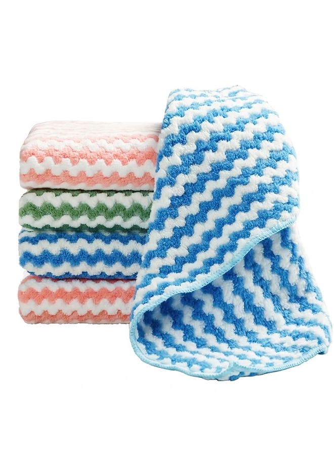 5Pcs Reusable Cleaning Cloths Coral Fleece Dish Towels Multi Surface Random Color - Image 3