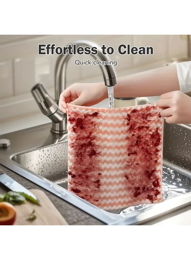 5Pcs Reusable Cleaning Cloths Coral Fleece Dish Towels Multi Surface Random Color - Image 5