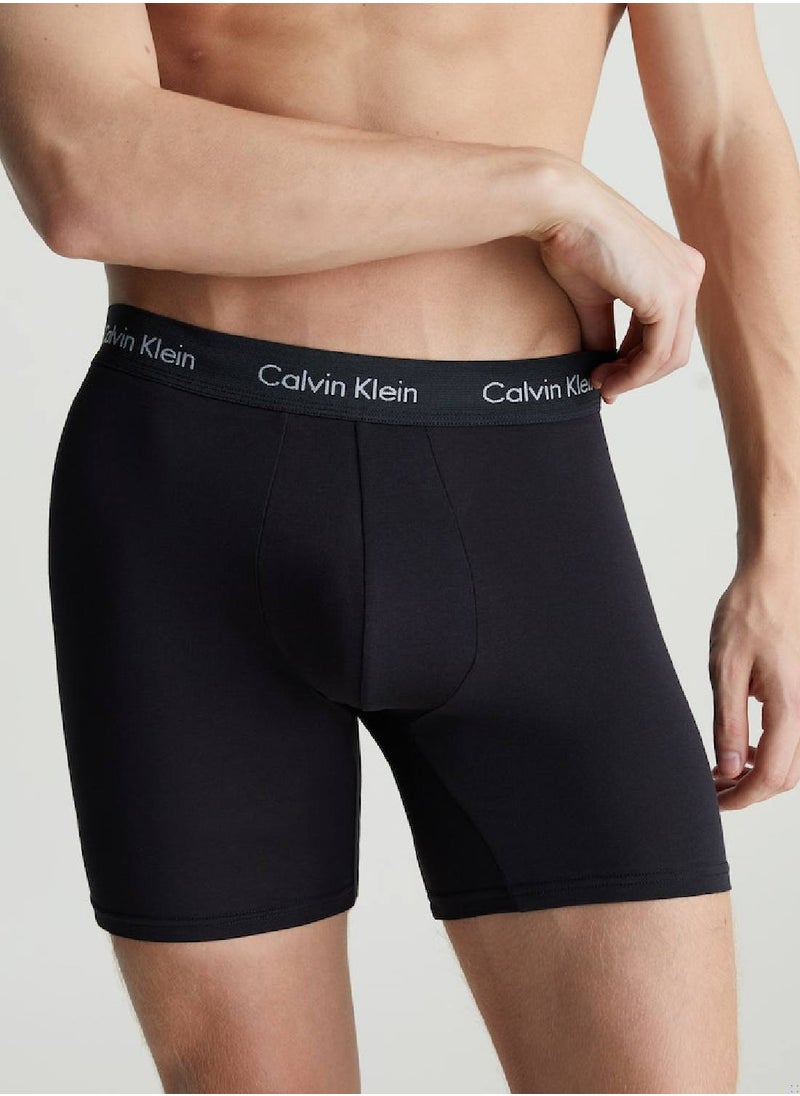 CALVIN KLEIN - Men's 5 Pack Boxer Briefs - Cotton Stretch -  cotton elastane blend, Multicolor - Image 1