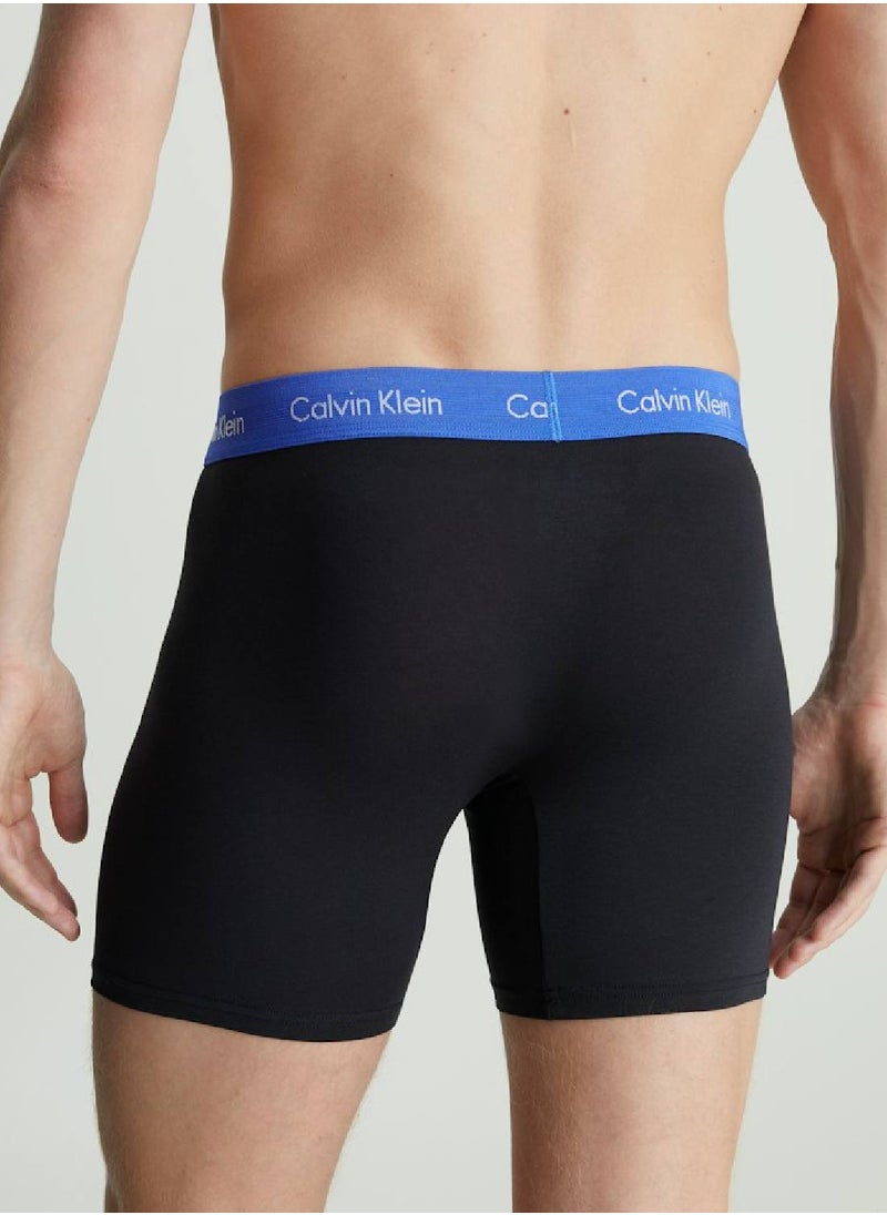 CALVIN KLEIN - Men's 5 Pack Boxer Briefs - Cotton Stretch -  cotton elastane blend, Multicolor - Image 1