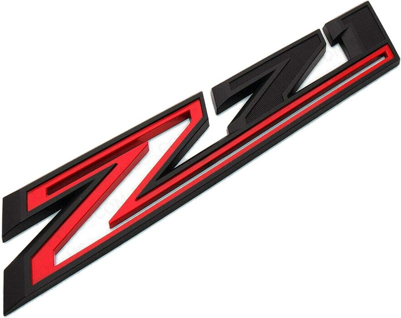 Aimoll 2Pcs 11.5 Inch Z71 Emblems 3D Badge Decals for Silverado 2019-2021 (Black Red) - Image 2