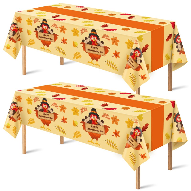 OHOME 2 Pack Thanksgiving Tablecloth  Thanksgiving Decorations  Thanksgiving Table Decor  Fall Decorations for Home Indoor Outdoor Outside  Friendsgiving Party Favor Centerpiece Banner52x87