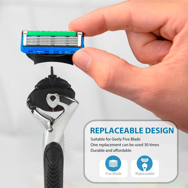 OENUASG Replace Handle Compatible with Gillette Fusion5 Razors for Men, Comfort Glide Razor Handle Non-slip Ergonomic Handles, Only the handle(1 Pack Black) - Image 5
