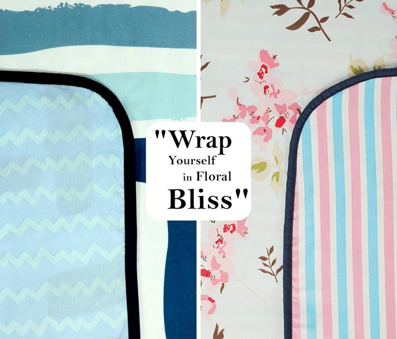 BSB HOME Pure Cotton 120 GSM Reversible Soft Lightweight Printed Single Bed Blanket/AC Dohar/Skin Friendly Dohar- Pack of 2 (152 x 225 cm-Light Green White & Pink) - Image 3
