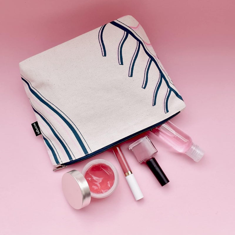 Ecoright Makeup Pouch for Girls, Canvas Cosmetic Pouch for Women, Small Pouches for Women with Waterproof Recycled Lining (Pack of 2) - Image 3