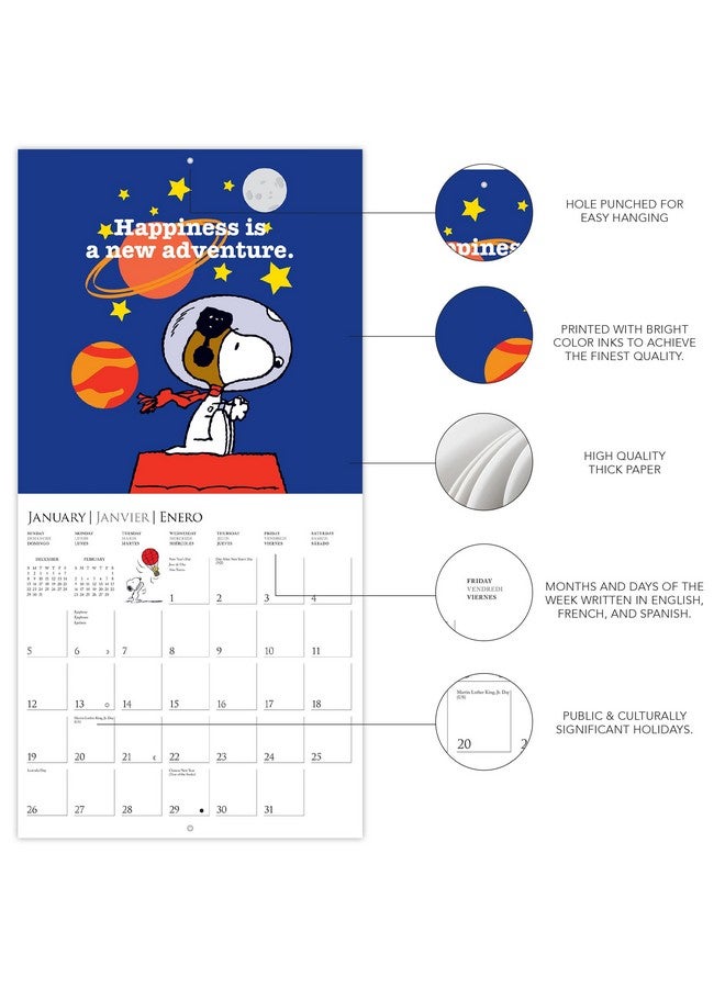 Graphique 2025 Peanuts Wall Calendar | 12” X 12” | Thick Paper | Home & Office Organizer | Large Monthly Grid | 3 Languages & Marked Holidays | 4 Month Preview Page For 2026 - Image 3