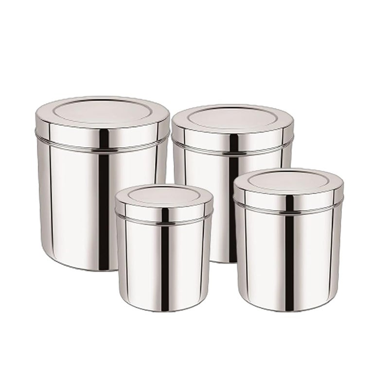 MUKE stainless Steel kitchen Container Dibba Food Storage Utility Containers set 4 pcs Set 2 kg to 5 kg 15 18 - Image 1