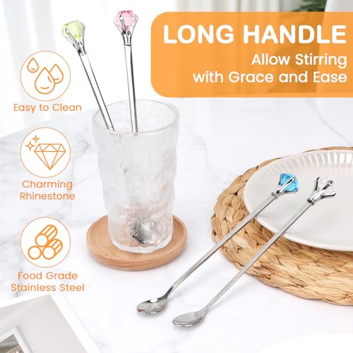 kilofly طقم ملاعق بار مزينة بالأحجار الكريمة من كيلوفلاي، مجموعة من 4 - Image 4