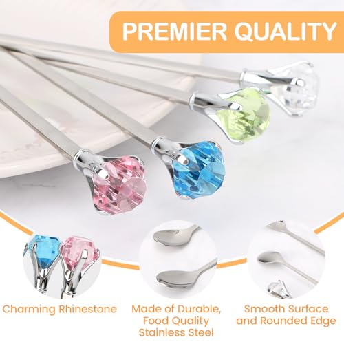 kilofly طقم ملاعق بار مزينة بالأحجار الكريمة من كيلوفلاي، مجموعة من 4 - Image 3