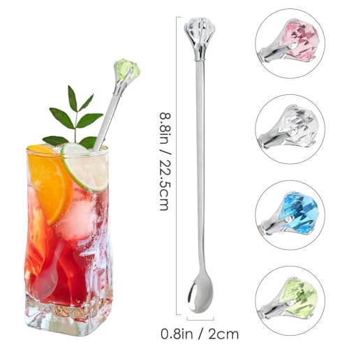 kilofly طقم ملاعق بار مزينة بالأحجار الكريمة من كيلوفلاي، مجموعة من 4 - Image 2