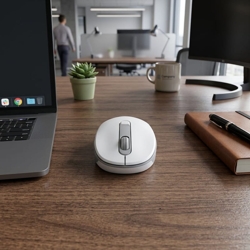 Fantech GO W192 Silent Wireless Mouse in Elegant White with Symmetrical Grip for Ambidextrous Use, High Precision 1600 DPI Sensor for Smooth Tracking and Calm Work Environment - Image 3
