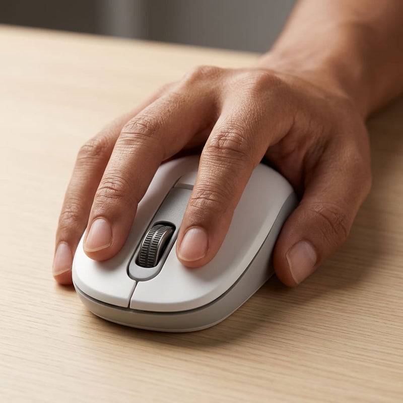 Fantech GO W192 Silent Wireless Mouse in Elegant White with Symmetrical Grip for Ambidextrous Use, High Precision 1600 DPI Sensor for Smooth Tracking and Calm Work Environment - Image 4